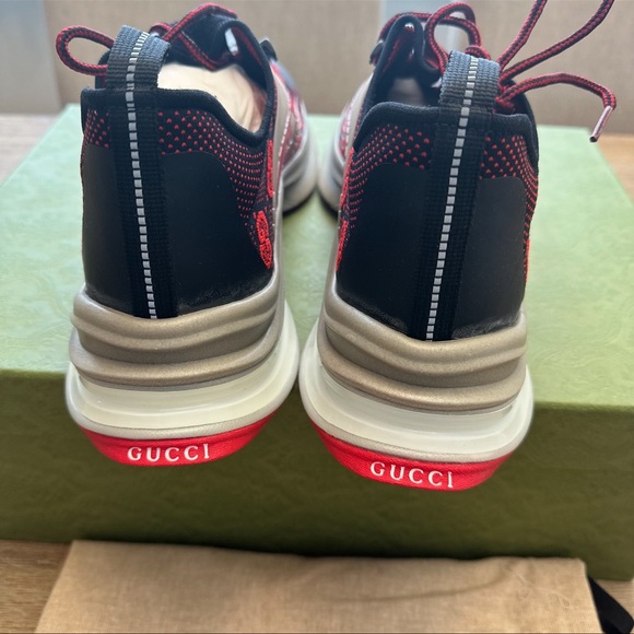 GUCCI Men's GG Technical Knit Run Sneakers Red UK 12 - Picture 6 of 9